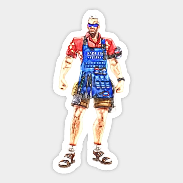 Overwatch Soldier 76 as Grillmaster 76